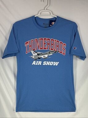 Champion NWT Men's USAF Thunderbirds Jet Air Show Graphic T-Shirt Size M Blue